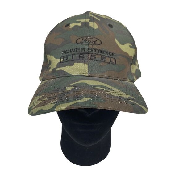 Ford Power Stroke Diesel Green Camo Camouflage Cap 100% Cotton - Picture 1 of 11